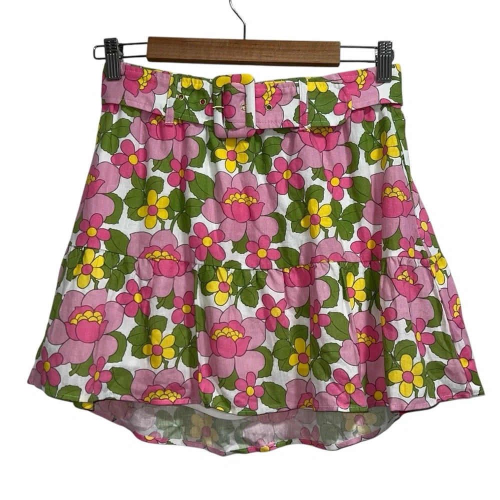 NEW NWT Show Me Your Mumu Fiona Mini Skirt In Fresh Floral Print